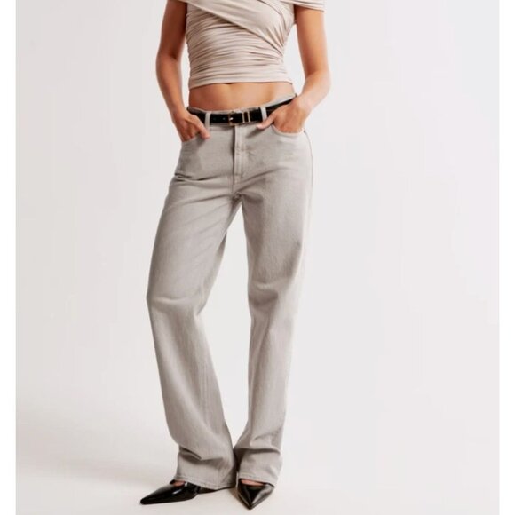 Abercrombie & Fitch Denim - Abercrombie The Baggy Low Rise Curve Love in Chai Gray Tan Size 32
